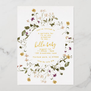 Gold Elegant Wildflower Pampas Floral Baby Shower