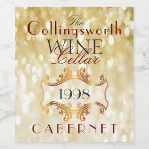 Gold Elegant Wine Label Personalised