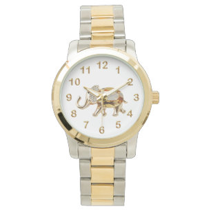 Gold Elephant Diamond glitter jewel look glam Watch