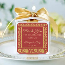 Gold Elephant & Lotus Wedding Return Gift Favour