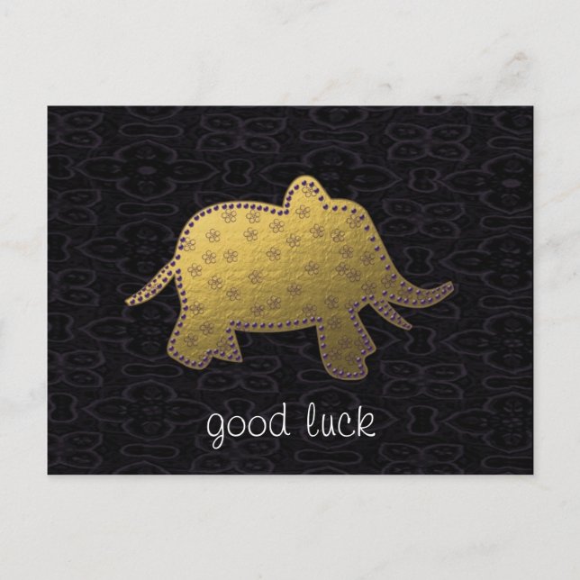gold elephant postcard (Front)