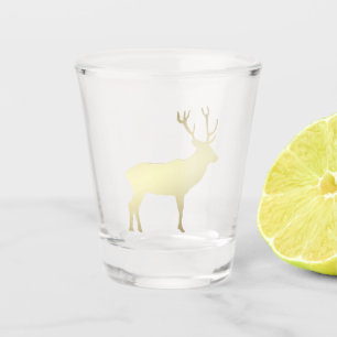 Gold Elk Silhouette Shot Glass