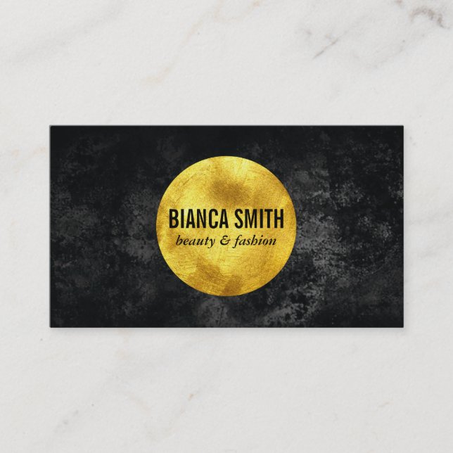 Gold Embellish | Black Business Card (Front)