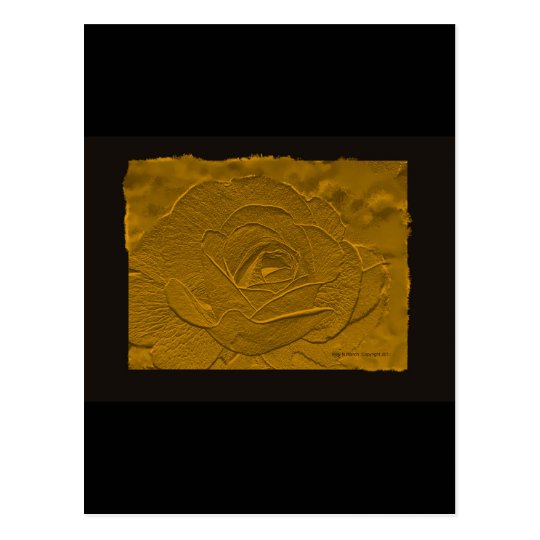 Gold Emboss Look Rose Postcard