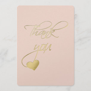 Gold Embossed Effect Calligraphy Wedding Thank You