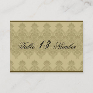 Gold Embossed Look Renaissance Wedding Table Numbe Place Card