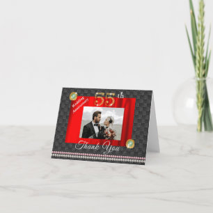 Gold Emerald 55th Wedding Anniversary Thank You Card