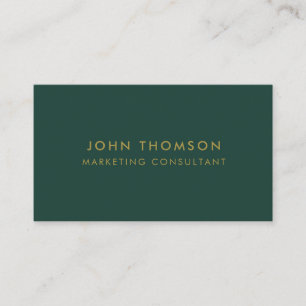 Gold Emerald Green Minimalist Modern Professional Business Card