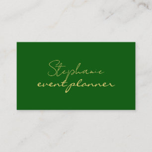 Gold Emerald Green Modern Custom Name Professional Business Card