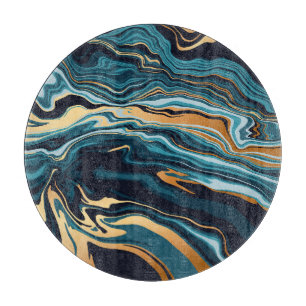 Gold Emerald Marble Background Luxury Cutting Board