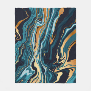 Gold Emerald Marble Background Luxury Fleece Blanket