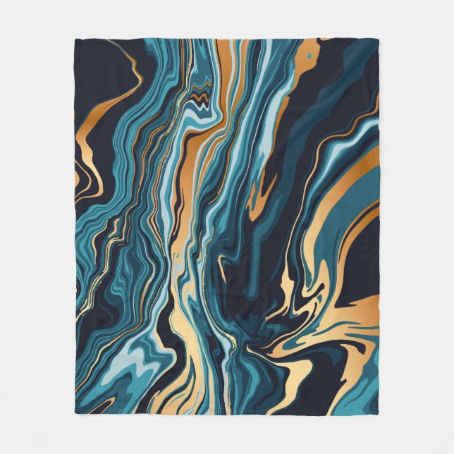 Gold Emerald Marble Background Luxury Fleece Blanket (Front)