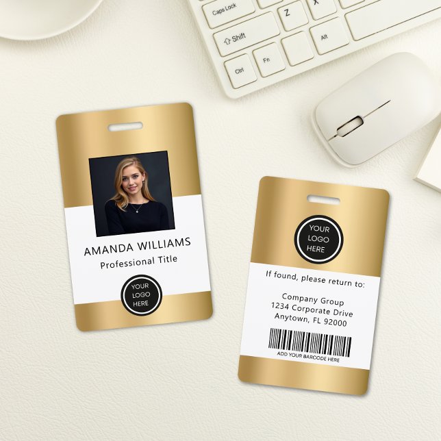 Gold Employee Photo ID Company Security Badge ID Badge (Creator Uploaded)