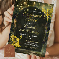 Gold Enchanted Forest Fairy Birthday Girl