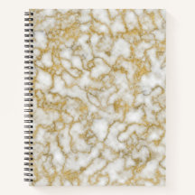 Gold Encrusted Marble Spiral Notebook 