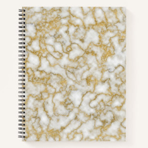 Gold Encrusted Marble Spiral Notebook