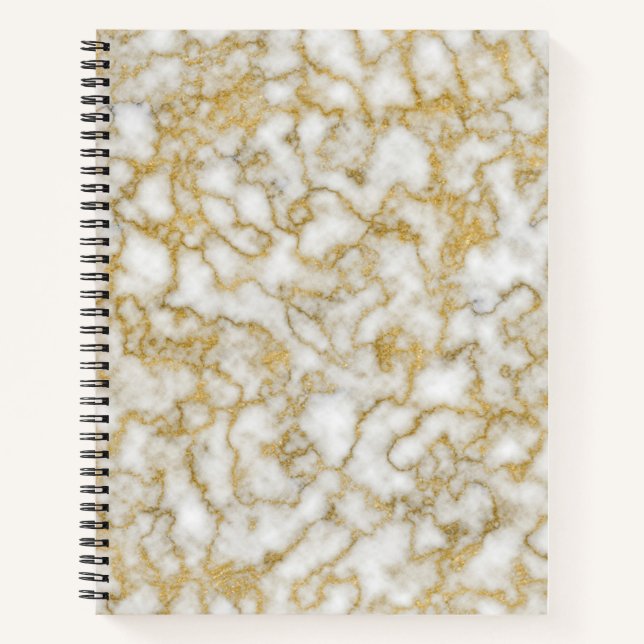 Gold Encrusted Marble Spiral Notebook  (Front)