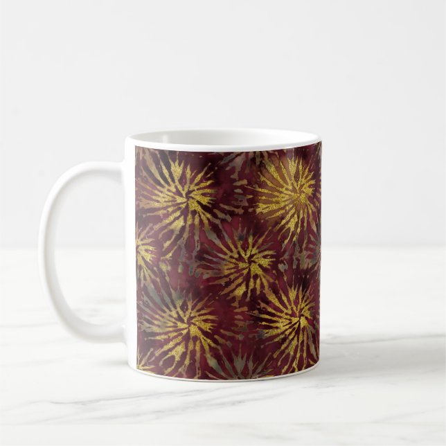 Gold-Encrusted Tie-Dye Mugs (Left)