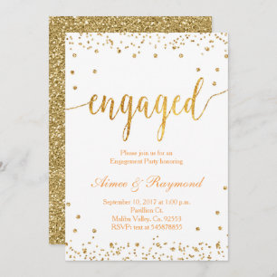 Gold Engagement Party Invitation