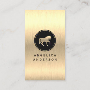 Gold Equestrian Horseback Riding Business Card