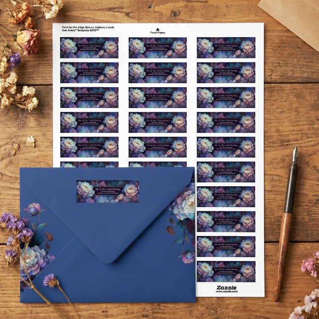 Gold Etched Lavender Teal Peony Border (Creator Uploaded)