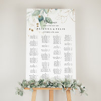 Gold Eucalyptus Alphabetical Seating Chart