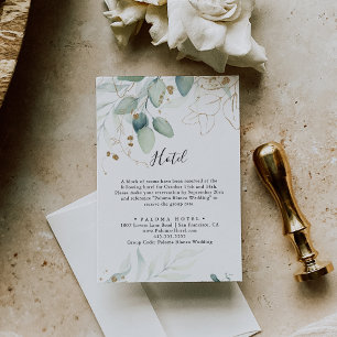  Gold Eucalyptus Calligraphy Hotel  Enclosure Card
