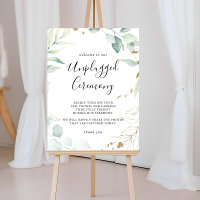 Gold Eucalyptus Calligraphy Unplugged Ceremony
