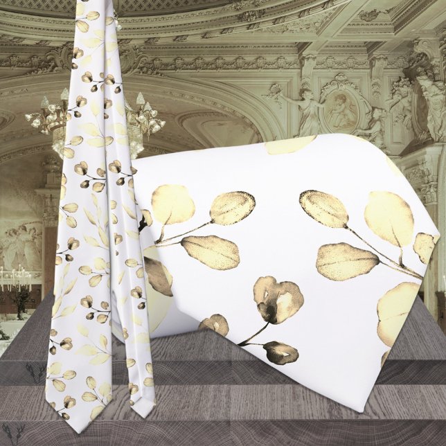Gold Eucalyptus Greenery Wedding White Tie (Creator Uploaded)