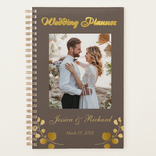 Gold Eucalyptus PHOTO Wedding Planner (Front)