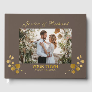 Gold Eucalyptus Wedding PHOTO Guest Book
