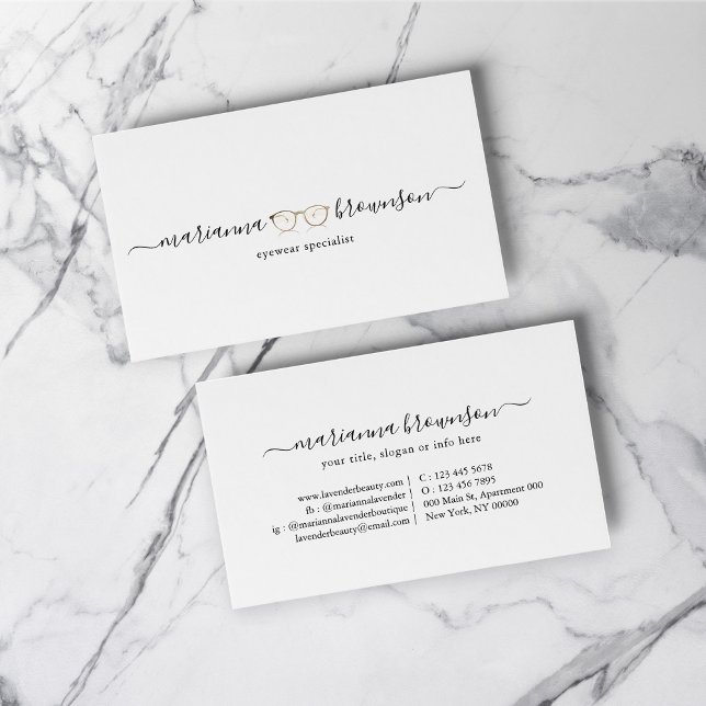 Gold Eye wear Glasses Business Card (Gold Eye wear Glasses Business Card)