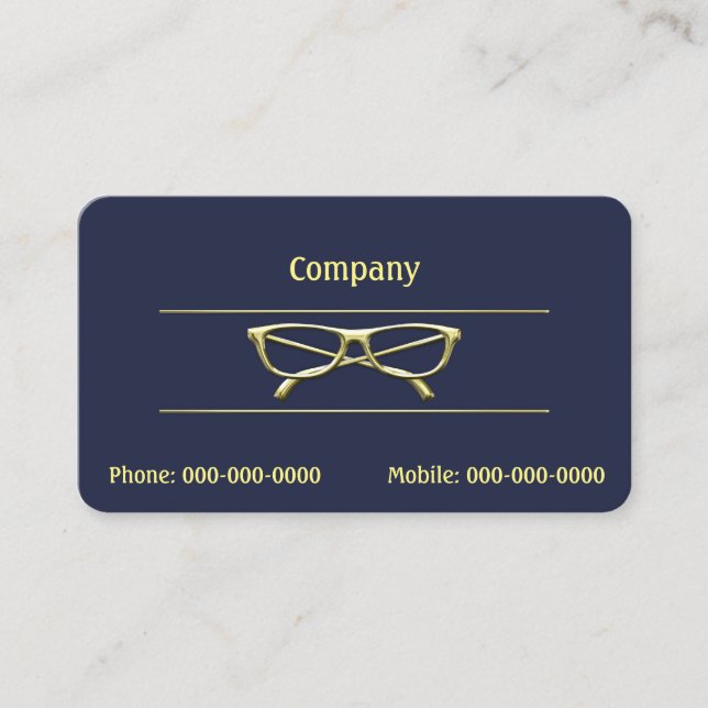 Gold Eyeglasses Business Card (Front)