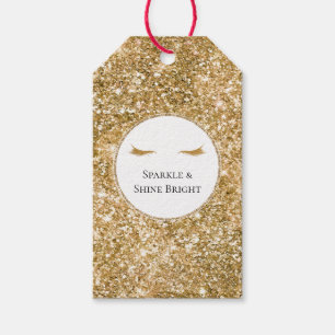 Gold Eyelashes girly glam glitter  Gift Tags