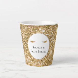 Gold Eyelashes girly glam glitter  Latte Mug