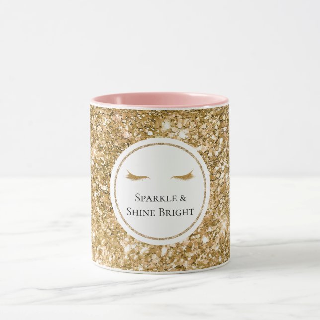 Gold Eyelashes girly glam glitter  Mug (Center)