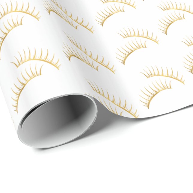 Gold Eyelashes Wrapping Paper (Roll Corner)