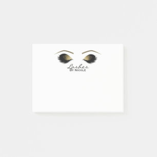Gold Eyes Makeup Lashes Eyelashes Personalised Post-it Notes