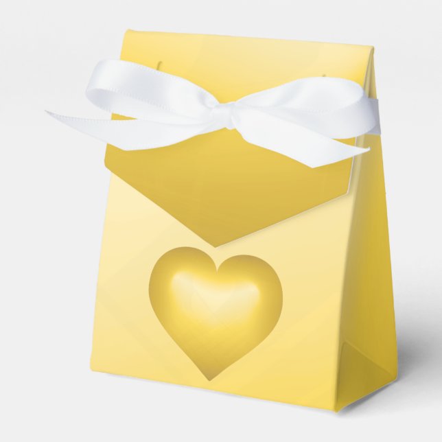 Gold Fade Heart Favour Box (Front Side)