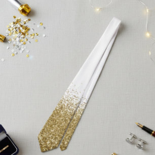 Gold  Fading Waterfall Ombre Glitter look   Tie