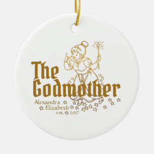 Gold Fairy Customisable The Godmother Ceramic Tree Decoration