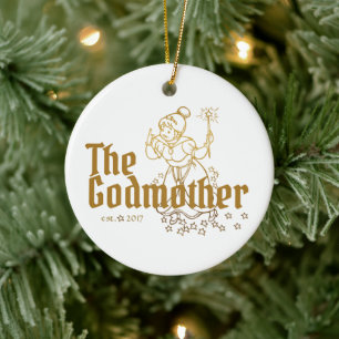 Gold Fairy Customisable The Godmother Ceramic Tree Decoration