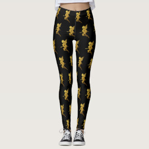 Gold Fairy Silhouettes Leggings
