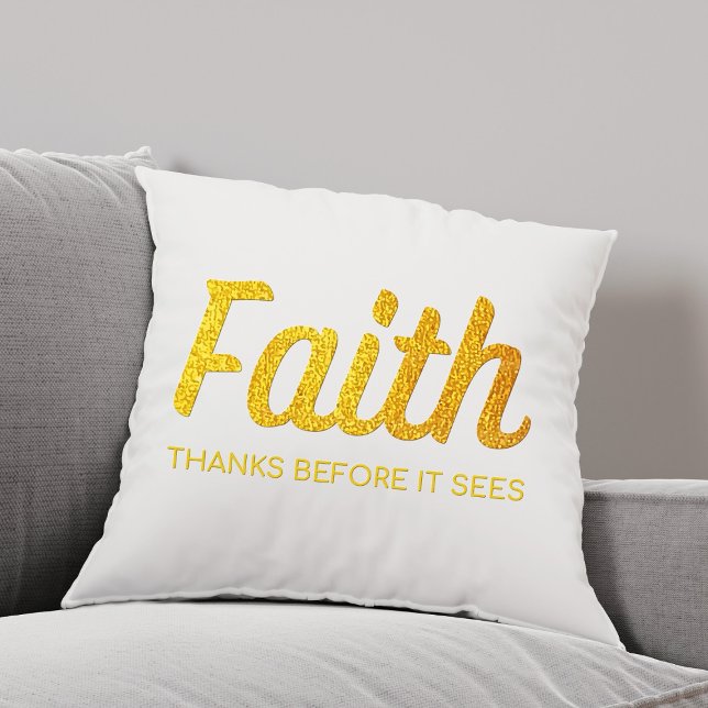 Gold Faith Tee- Gratitude Inspirational Christian  Cushion (Creator Uploaded)