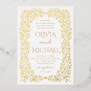 Gold fall botanical wedding. Elegant autumn floral