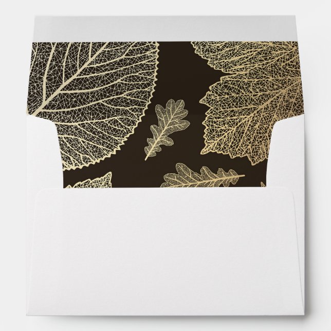 gold fall leaves vintage wedding envelopes (Back (Bottom))