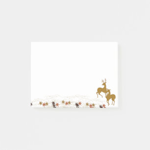 Gold Fall Moon Rustic Forest Nature Deer Post-it Notes
