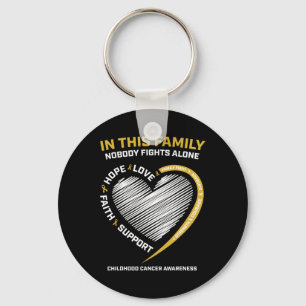 Gold Family Nobody Fights Alone Childhood Cancer A Key Ring