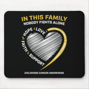 Gold Family Nobody Fights Alone Childhood Cancer A Mouse Mat