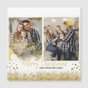 Gold Family Photo Christmas Card